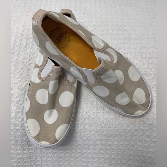 GAP Shoes - GAP Beige and White Polka Dot Sneakers